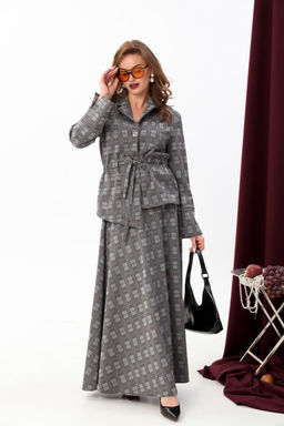 Юбка NIKVA н813-8 серый клетка  фото 5