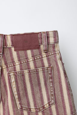 BERMUDA DENIM RAYAS / Burgundy - Zara фото 5