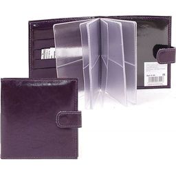 Визитница Premier-V-44 (с хляст, 2х-рядная, 5внут карм, 32карточки) натуральная кожа фиолетовый наплак (118) 105218
