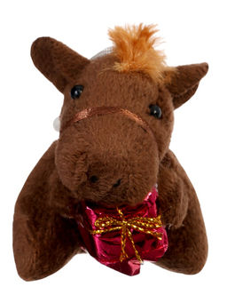 Цена за 2 шт. Мягкая игрушка "Лошадка с подарком", 7 см МИКС