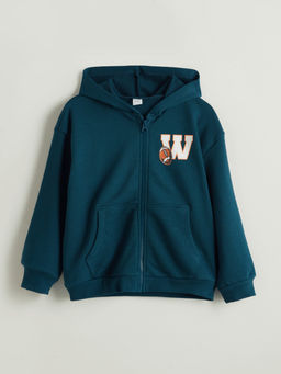 Kap??onlu Fermuarl? Erkek ?ocuk Sweatshirt