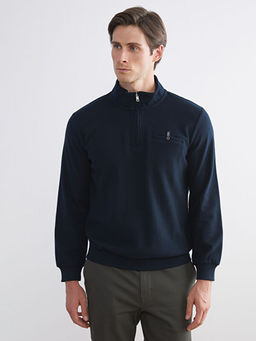 Fermuarl? Dik Yaka Erkek Sweatshirt