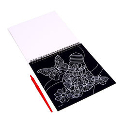 Блокнот гравюра-раскраска Цветочное наслаждение, 19х19 см - Школа талантов фото 5