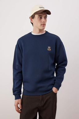 TRENDYOL MAN Siyah Oversize/Genis Kesim Pamuklu Basic Ici Polarl? Kal?n Sweatshirt TMNAW25SW00011 - Trendyolmilla фото 31