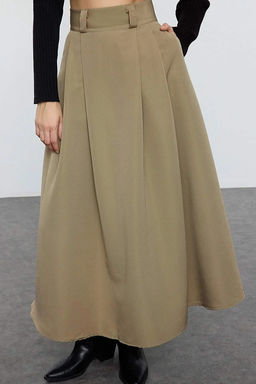 Trendyolmilla Siyah Pileli Maxi Boy Etek TEDAW25ET00000  фото 21