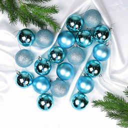 Елочные шары 20 штук 6 см / HX-3/9 /уп 30/ голубые - Галеонтрейд фото 3