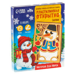 Пластилиновые картинки Новый год! Снеговик