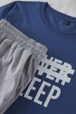 Mavi Regular Fit Orme Sortlu Buyuk Beden Pijama Tak?m? TMNSS25AI00003