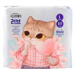 Ультратонкие дышащие органические прокладки Sense Large SecretDay 29 см (14 шт.), Корея Акция