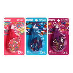 Корректор-лента 12 м × 5 мм, блистер, европодвес, корпус МИКС с рисунком