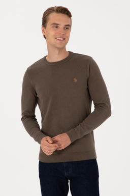 Erkek Slim Fit Bisiklet Yaka Vizon Basic Kazak - U.s. polo assn фото 3