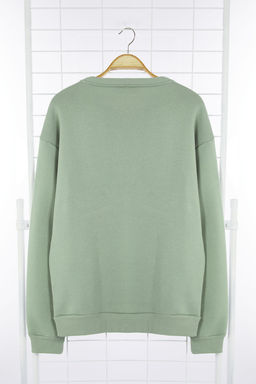 TRENDYOL MAN Tas Oversize/Genis Kesim Yaz? Nak?sl? Kal?n Ici Polar Sweatshirt TMNAW25SW00091 - Trendyolmilla фото 7