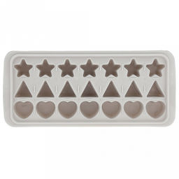 Форма для льда пластмассовая (мармелада) "Фигуры - 21 штука" 25х11см h3,2см, цвета в ассортименте: розовый, голубой, серый, в п/эт пакете (Китай)