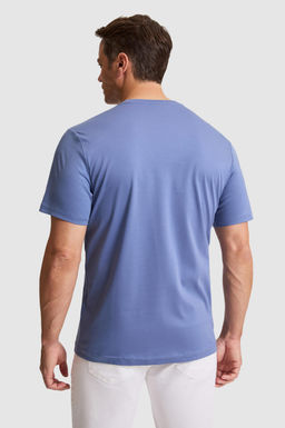 Erkek _ndigoRegular Fit Bisiklet Yaka Basic Ti__rt