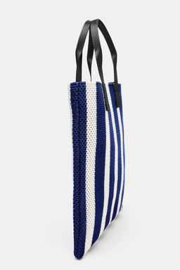 BOLSO MINI SHOPPER EFECTO CALADO / Azul - Zara фото 5