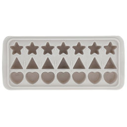 Форма для льда пластмассовая (мармелада) Фигуры - 21 штука 25х11см h3,2см, цвета в ассортименте: розовый, белый, серый, в п/эт пакете (Китай) - Домашняя Мода фото 3