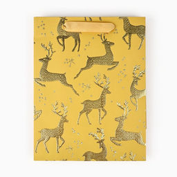 Пакет подарочный новогодний ламинированный «Олени», MS 23×18×10 см