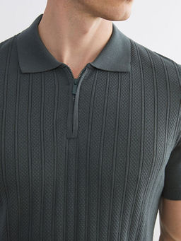 Polo Yaka K?sa Kollu Erkek Triko Kazak