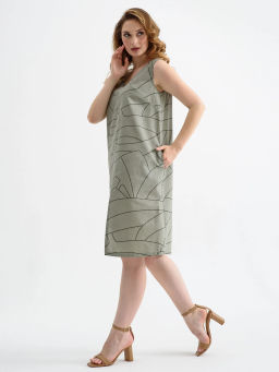Платье Оптима Мелодия из полульна хаки фото 2