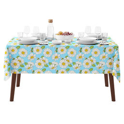 Скатерть 200х145см Душистая ромашка, вид 4, длина стола до 160см, на 6-8 персон, рогожка (хлопок 100%) 171г/м2, упаковка классическая, пакет ПВХ 28х41см, Домашняя мода (Россия)