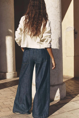 LINEN BLEND CROPPED JACKET - Zara фото 11