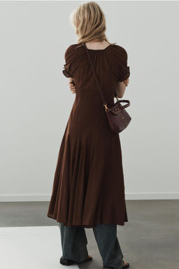 CHIFFON GODET MIDI DRESS - Zara фото 4