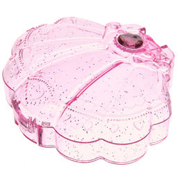 Цена за 6 шт. Шкатулка пластиковая "KiKi HAUS", ракушка, цвет розовый, 11*9.5*3.5см (в пакете)