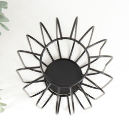 Металлический подсвечник на 1 свечу «Лофт. Прутья», чёрный, 20×13×13 см