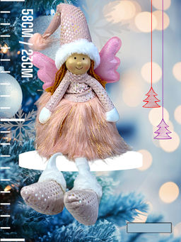 Кукла фея розовая 60см