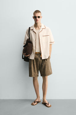 CAMISA RELAXED FIT VIVOS CONTRASTE / Crudo