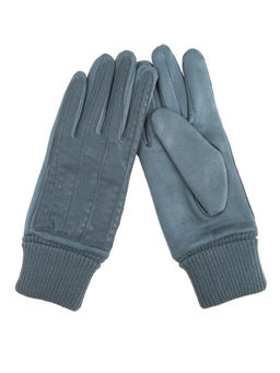 Перчатки из экокожи и шерсти