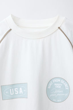 CAMISETA JOGGING MANGA RANGL?N / Blanco - Zara фото 5