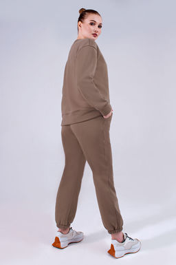 Арт. 2911 Костюм с начесом женский 44-52 (5 шт) Цвет:верх- бежевый, низ- бежевый - Калинка фото 3