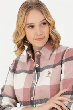 Женская пудровая рубашка с длинным рукавом Неожиданная скидка в корзине - U.s. polo assn фото 2