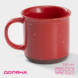 Кружка Доляна «Клео», 330 мл, фарфор, цвет красный