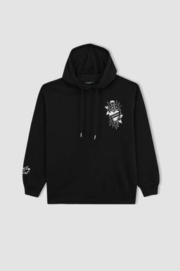 Толстовка из плотной ткани с капюшоном и принтом Cool Oversize - Defacto фото 6