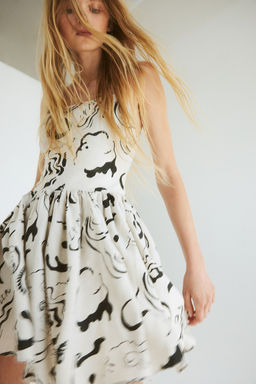 Vestido estampado de lino