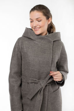 02-2935 Пальто женское утепленное (пояс)