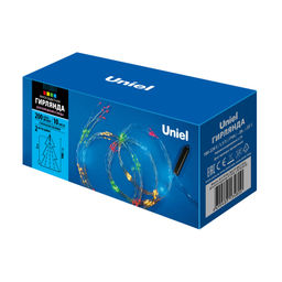 ULD-E0200-200/STA MULTI IP44 Гирлянда светодиодная Лучи росы, 2м. 10 нитей. 200 светодиодов. Разноцветный свет. Провод прозрачный. ТМ Uniel
