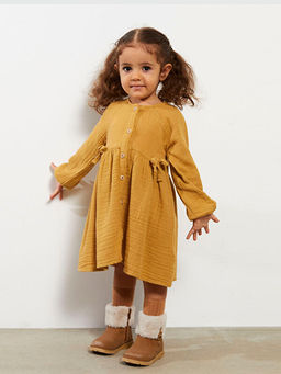 Bisiklet Yaka Uzun Kollu Basic K?z Bebek Elbise - Waikiki фото 2