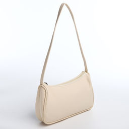 Сумка багет из текстиля, Nazamok, 23*13*5 см, бежевый цвет  фото 9