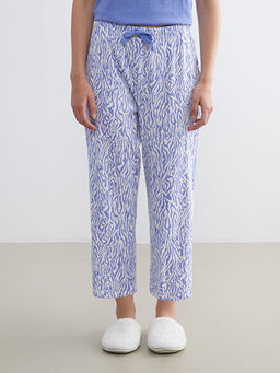 Beli Lastikli Desenli Kad?n Kapri Pijama Alt?