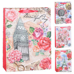 Цена за 12 шт. Пакет подарочный 40х30х12 / 1261L /уп 12/360/Париж