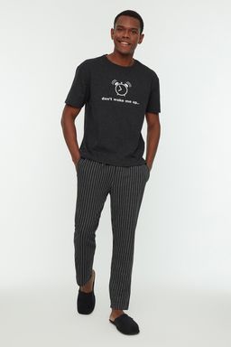 TRENDYOL MAN Haki Regular Fit Bask?l? Pijama Tak?m? THMAW21PT0833 - Trendyolmilla фото 7