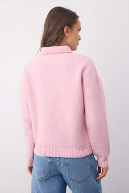 Wardrobe Essentials Pembe Basic Genis Kal?p Ozel Iplikli Triko Kazak | TWOAW26KZ00072 - Trendyolmilla фото 4