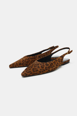 ANIMAL PRINT LEATHER SLINGBACK SHOES - Zara фото 7