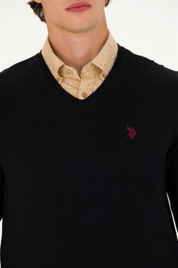 U. S. Polo Assn Мужской черный базовый свитер - U.s. polo assn фото 7