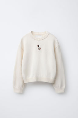 JERSEY PUNTO PERRO BORDADO / Beige claro - Zara фото 3