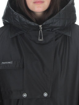 EAC327 BLACK Пальто зимнее женское (200 гр. холлофайбера) - Fashion фото 12