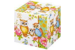 Сахарница 250 мл 9*9*10 см "Совушки" с ложкой, фарфор NEW BONE CHINA